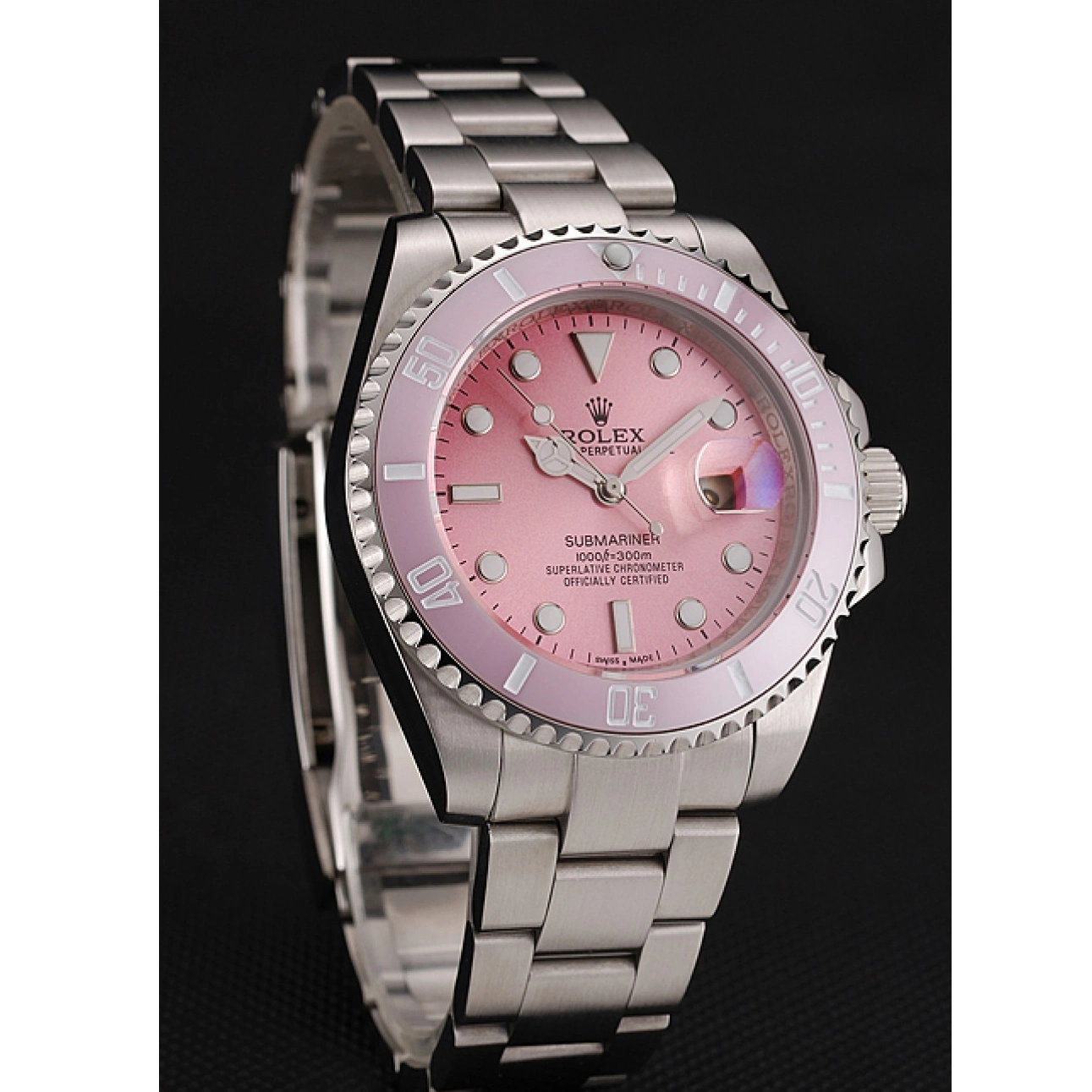 AAA Replica Watches Bracelet Pink Rolex Stainless Dial Steel Pink 1453980 Bezel Submariner Swiss 0525